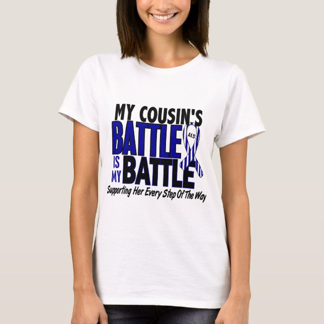 T-shirt SAL ma bataille trop 1 cousin (femelle) (Devant)