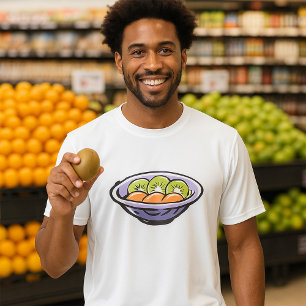 T-shirt Salade de fruits frais Bowl avec Kiwi et orange