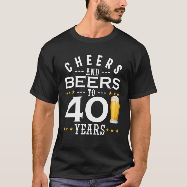 T-shirt Salades Et Bières À 40 Ans Boire Anniversaire Gif (Devant)
