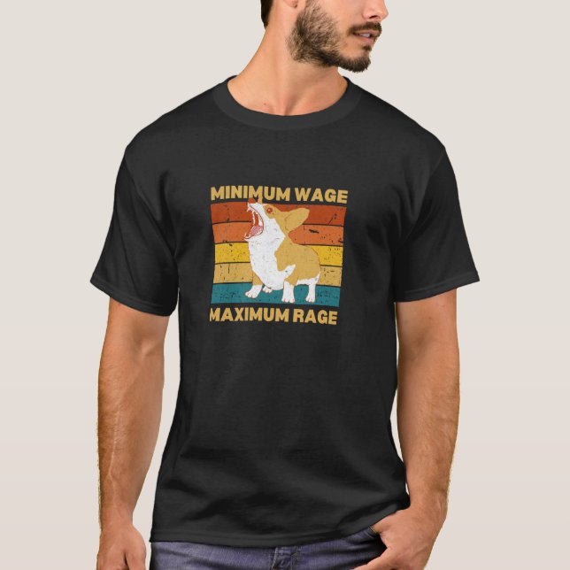 T-shirt Salaire Minimum Rage Maximum Chien qui aboie (Devant)