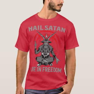 T-shirt Salam Satan Freedom Baphomet Sataninsm Pentagram A