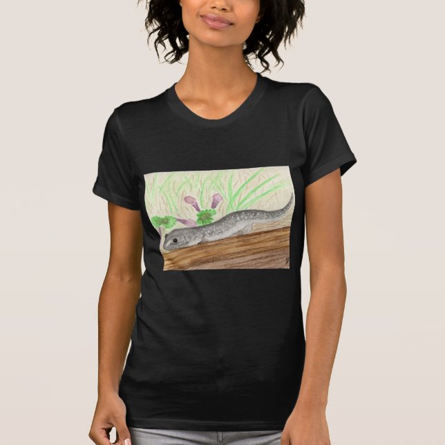 T-shirt Salamandre gris tacheté blanc (Devant)