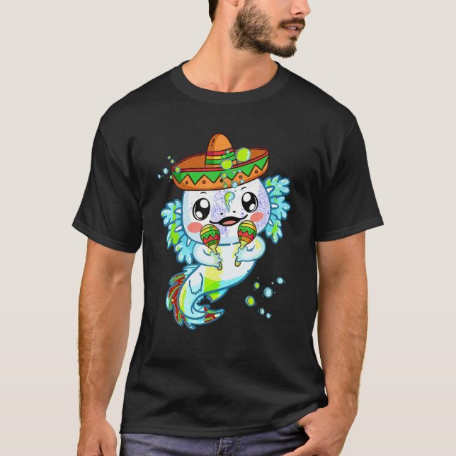 T-shirt Salamandre mexicaine Funny Axolotl Mexique Hommes  (Devant)