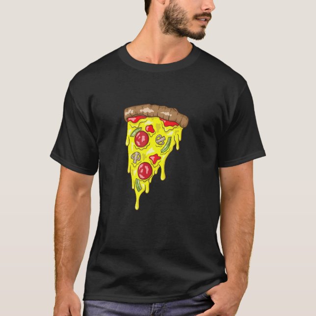 T-shirt Salami à part de pizza américaine (Devant)