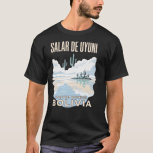 T-shirt Salar de Uyuni Bolivie Affiche de Voyage Rétro Vin