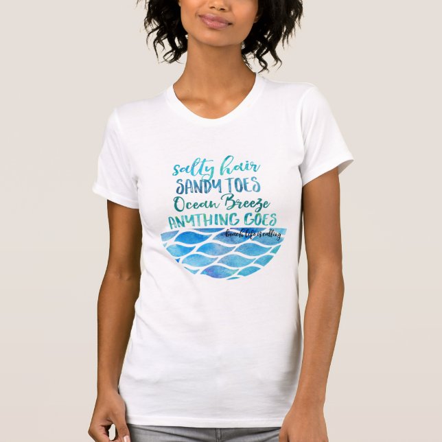 T-shirt salé de citation de plage d'océan (Devant)