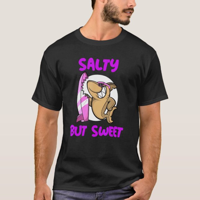 T-shirt Salé Mais Doux Surf Aimer Requin (Devant)