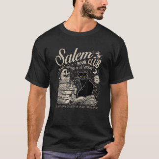T-shirt Salem Book Club Réservation Halloween Black Cat Éf