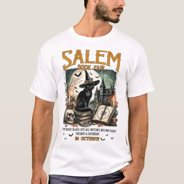 T-shirt Salem Book Fair Funny Bookish Halloween Rea Éffray (Devant)