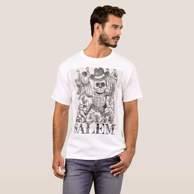 T-shirt Salem Massachusetts Occult Skull Tee, Homme (Devant entier)