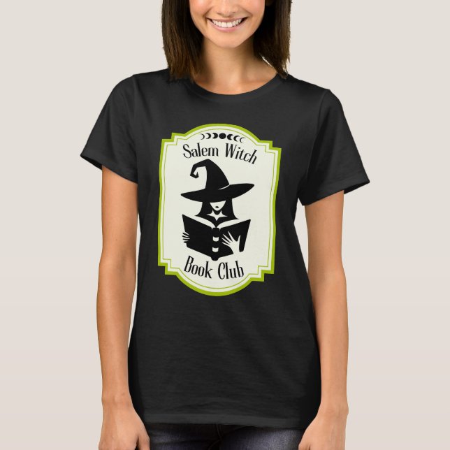 T-shirt Salem sorcier club silhouette livre amoureux vert (Devant)