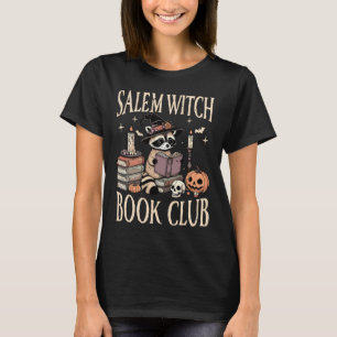T-shirt Salem Witch Book Club Halloween Raccoon Witch Lire