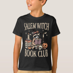 T-shirt Salem Witch Book Club Halloween Raccoon Witch Lire
