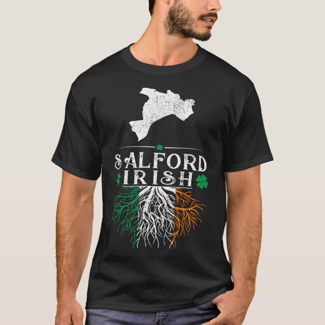 T-shirt Salford UK City Irish Roots St Patrick Day (Devant)