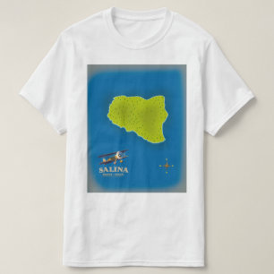 T-shirt Salina, Sicile carte carte de l'affiche