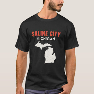 T-shirt Saline city Michigan USA State America Travel Mich