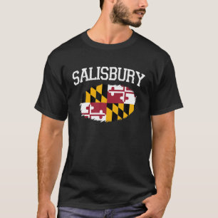 T-shirt SALISBURY MD MARYLAND Drapeau Vintage USA Sports H