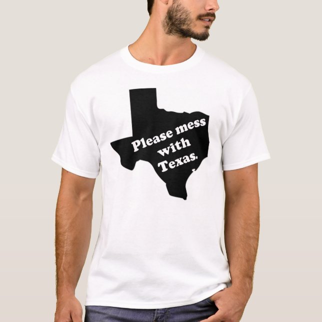 T-shirt Salissez svp avec le Texas (Devant)