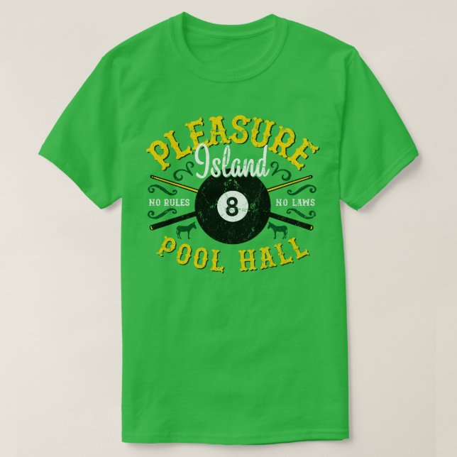 T-shirt Salle de billard de l'île Pleasure (Design devant)