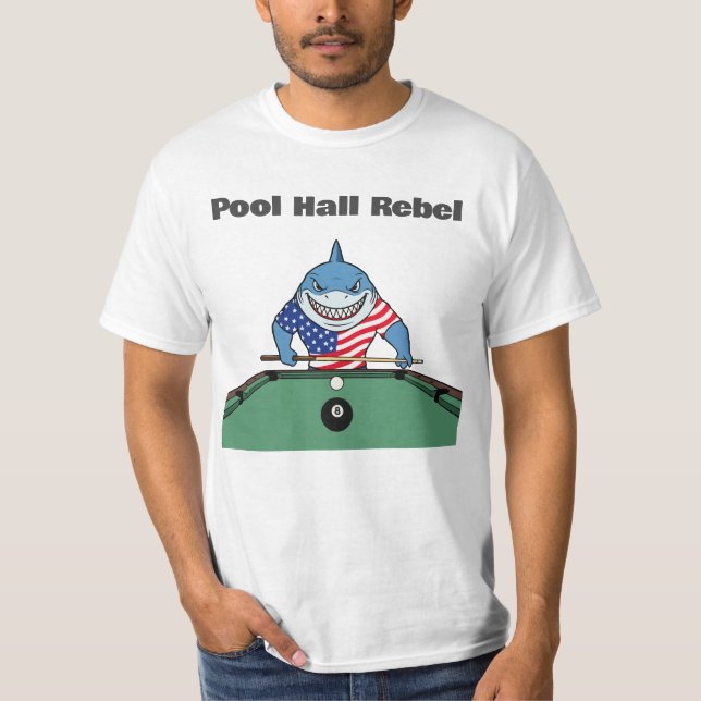 T-shirt Salle de billard drôle Rebel (Devant)