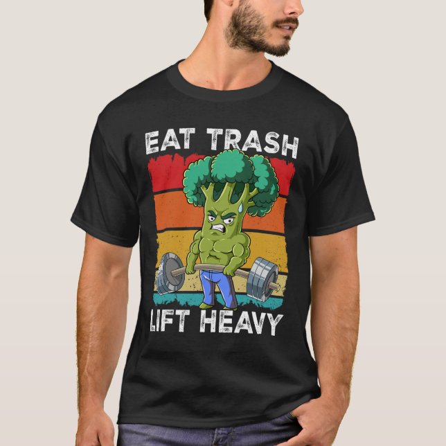 T-shirt Salle de Broccoli Musculation Manger Déchets Soule (Devant)