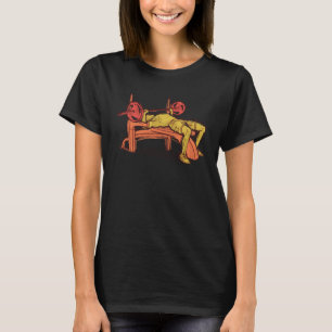 T-shirt Salle de fitness Presse Entraînement Main Drawn Sp