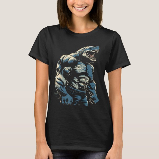 T-shirt Salle de gym Bodybuilding Requin (Devant)