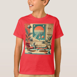 T-shirt Salle de séjour familiale d'ère spatiale futuriste