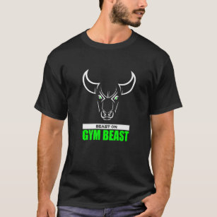 T-shirt Salle De Sport Beast Bull Head Green Fitness Fitne
