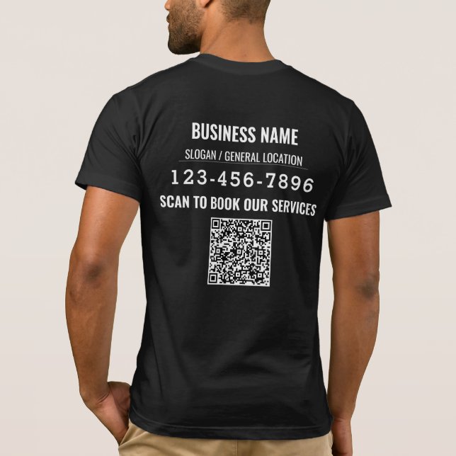 T-shirt Salon Bienvenue Logo d'entreprise Code QR (Dos)