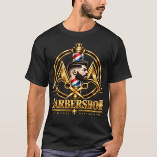 T-shirt Salon de coiffure A&A Logo personnalisé | Barbier