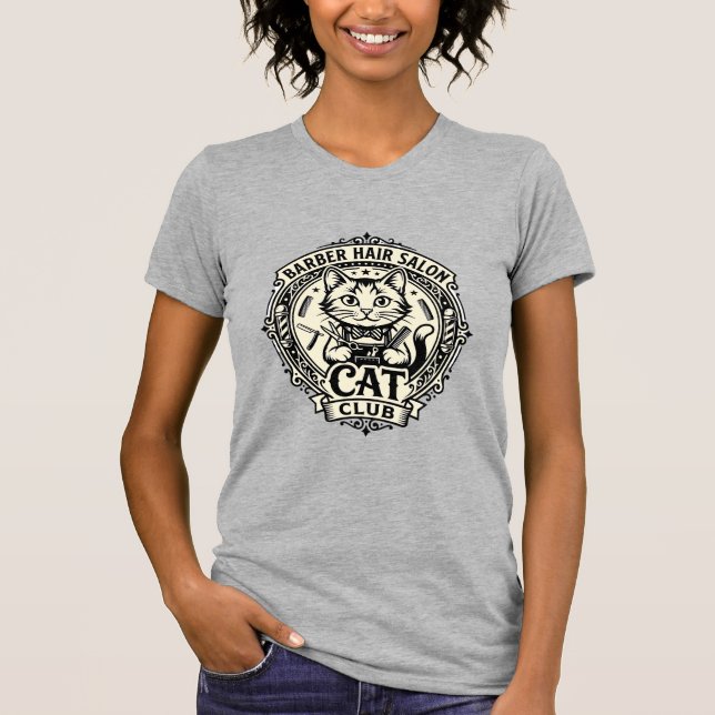 T-shirt Salon de coiffure pour hommes Chat drôle Graphique (Devant)