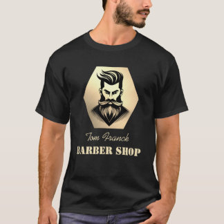 T-shirt Salon de coiffure professionnel noir et or