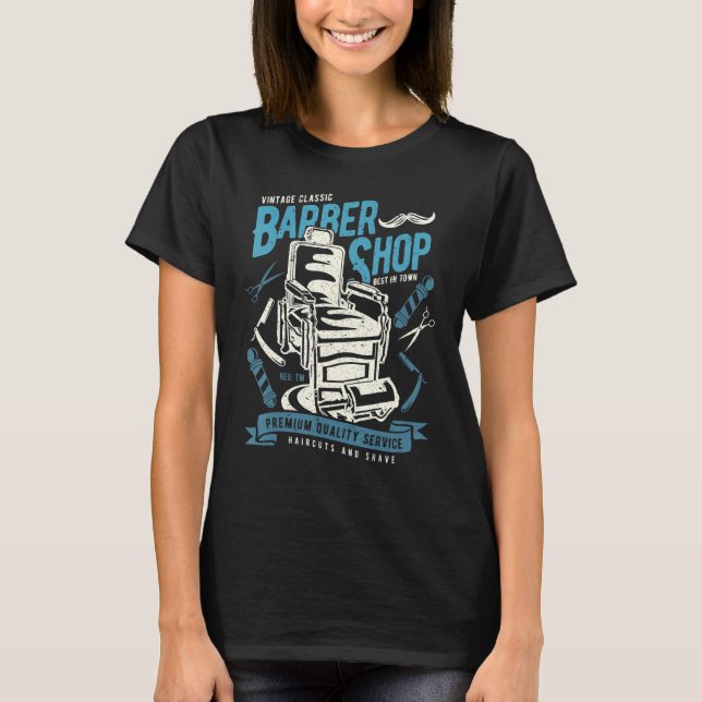 T-shirt Salon de coiffure Retro Look (Devant)
