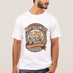 T-shirt Salon d'onglerie Chat Salon d'onglerie Chat Vintag