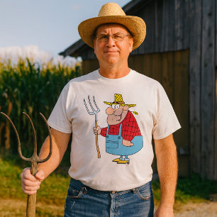 T-shirt Salopette à fourche de paysan drôle et chapeau de