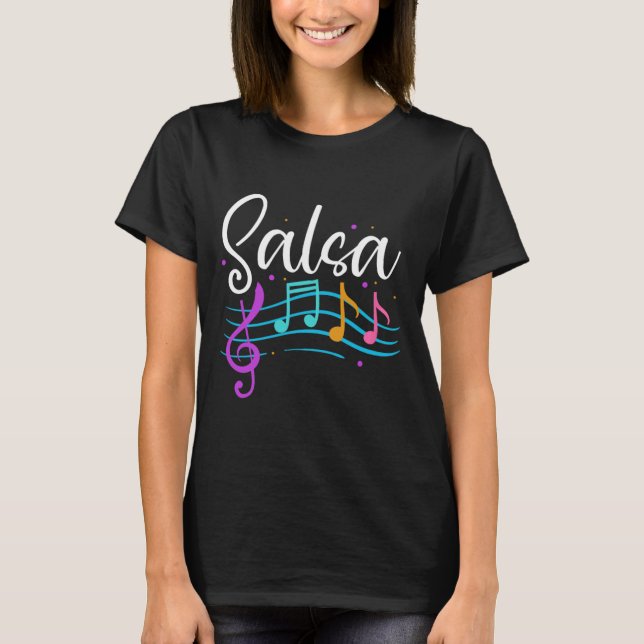 T-shirt Salsa Notes musicales Latin Musique Danse (Devant)