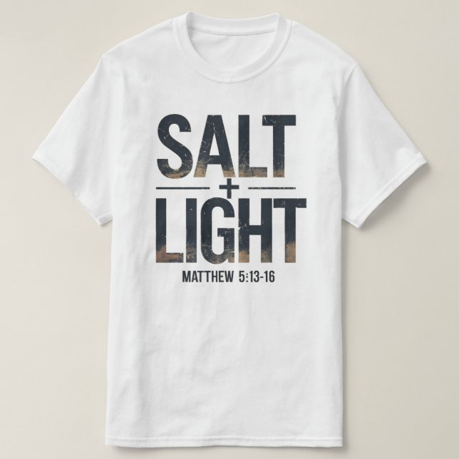 T-shirt "SALT + LIGHT Chrétien – Matthieu 5:13 (Design devant)