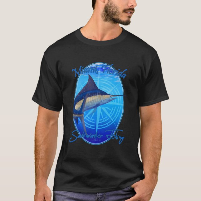 T-shirt Saltwater Fishing Miami Florida Offshore Fish (Devant)