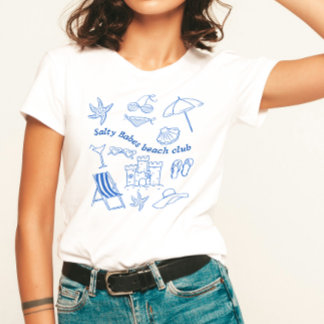 T-shirt Salty Babes Beach Club Doodle