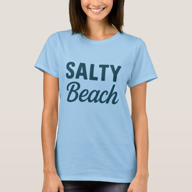 T-shirt Salty Beach Life Coastal Teal Ocean Graphic Print (Devant)
