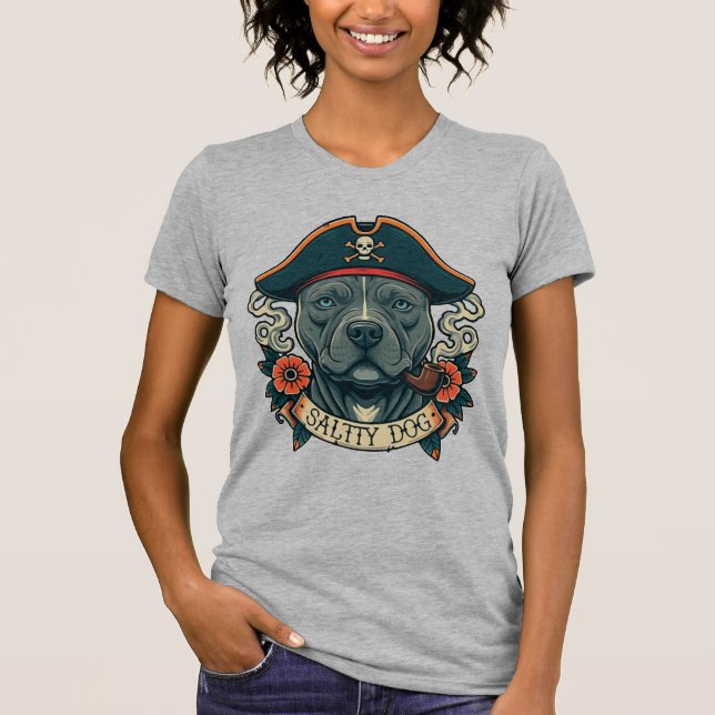 T-shirt Salty Dog Pitbull (Devant)