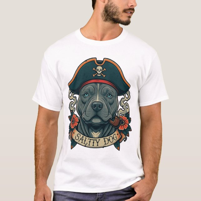 T-shirt Salty Dog Pitbull (Devant)