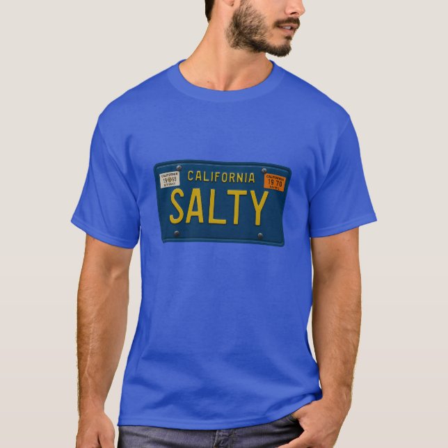 T-shirt Salty -Retro 1969 California License Plate Graphic (Devant)