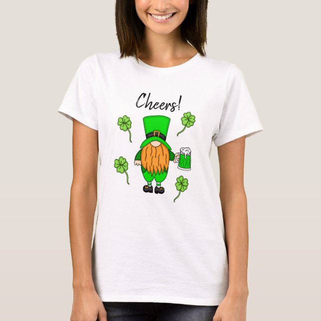T-shirt Salue St Patrick's Day Leprechaun | Bière verte T- (Devant)