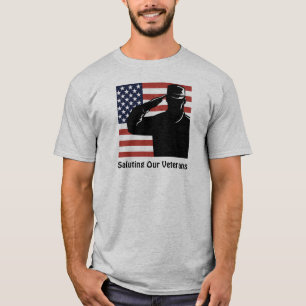 T-shirt Saluer nos vétérans Soldat et drapeau américain