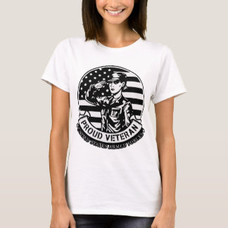T-shirt Saluez Une Fier Vétéran Féminin © FB @ #