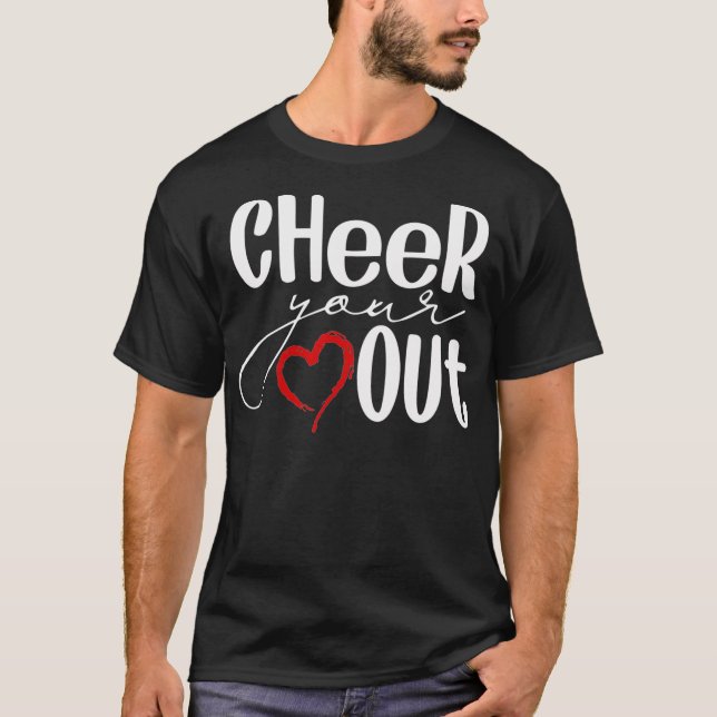T-shirt Saluez votre Pom-pom girl Cool de coeur (Devant)