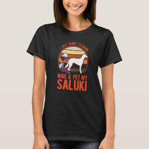 T-shirt Saluki Et Vin Perse Greyhound Saluki