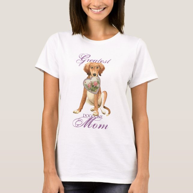 T-shirt Saluki Heart Mom (Devant)
